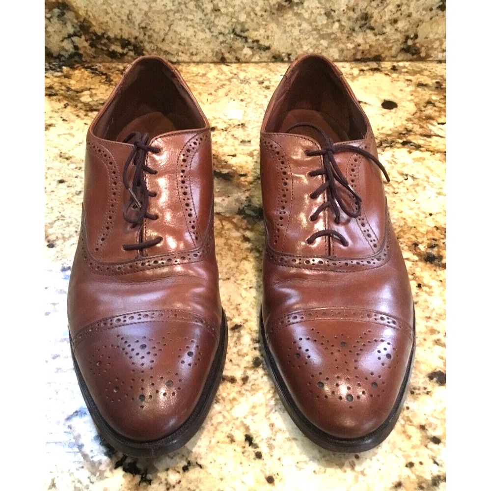 E.T. Wright Crosstown Cap Toe Oxfords Size 11.5 A Brown Leather